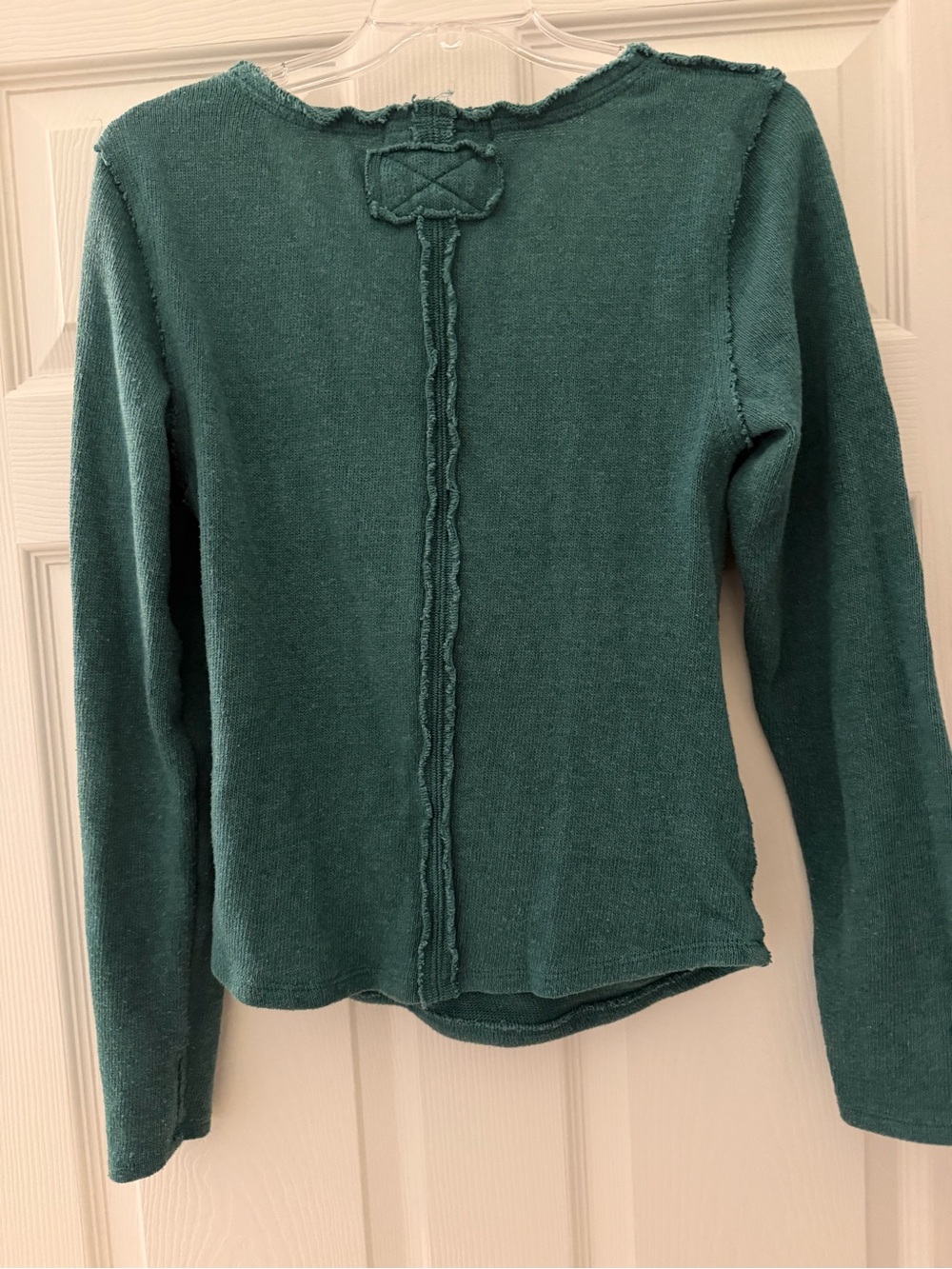 Free People Green Wrap Long-Sleeve Top - Picture 3 of 3